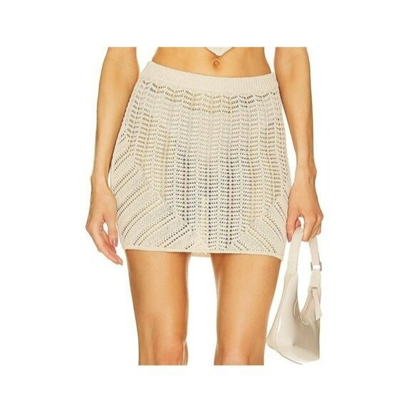 Michael Costello xREVOLVE Leyna Knit Mini Skirt - Oat - Picture 1 of 11